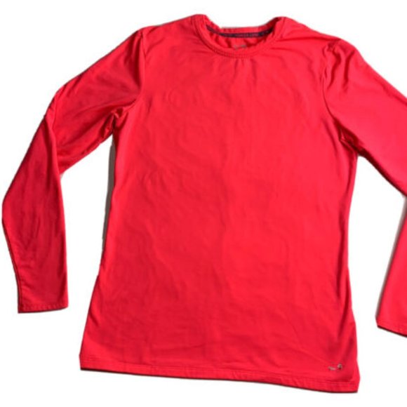 Champion Power Core Crew Long Sleeve Shirt Womens M Fitted Florescent Pink - Picture 1 of 3